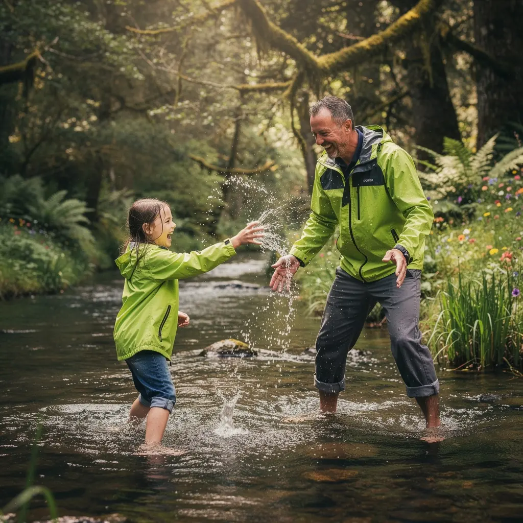 Маленький горный городок с уютными домиками и магазинами для туристов.