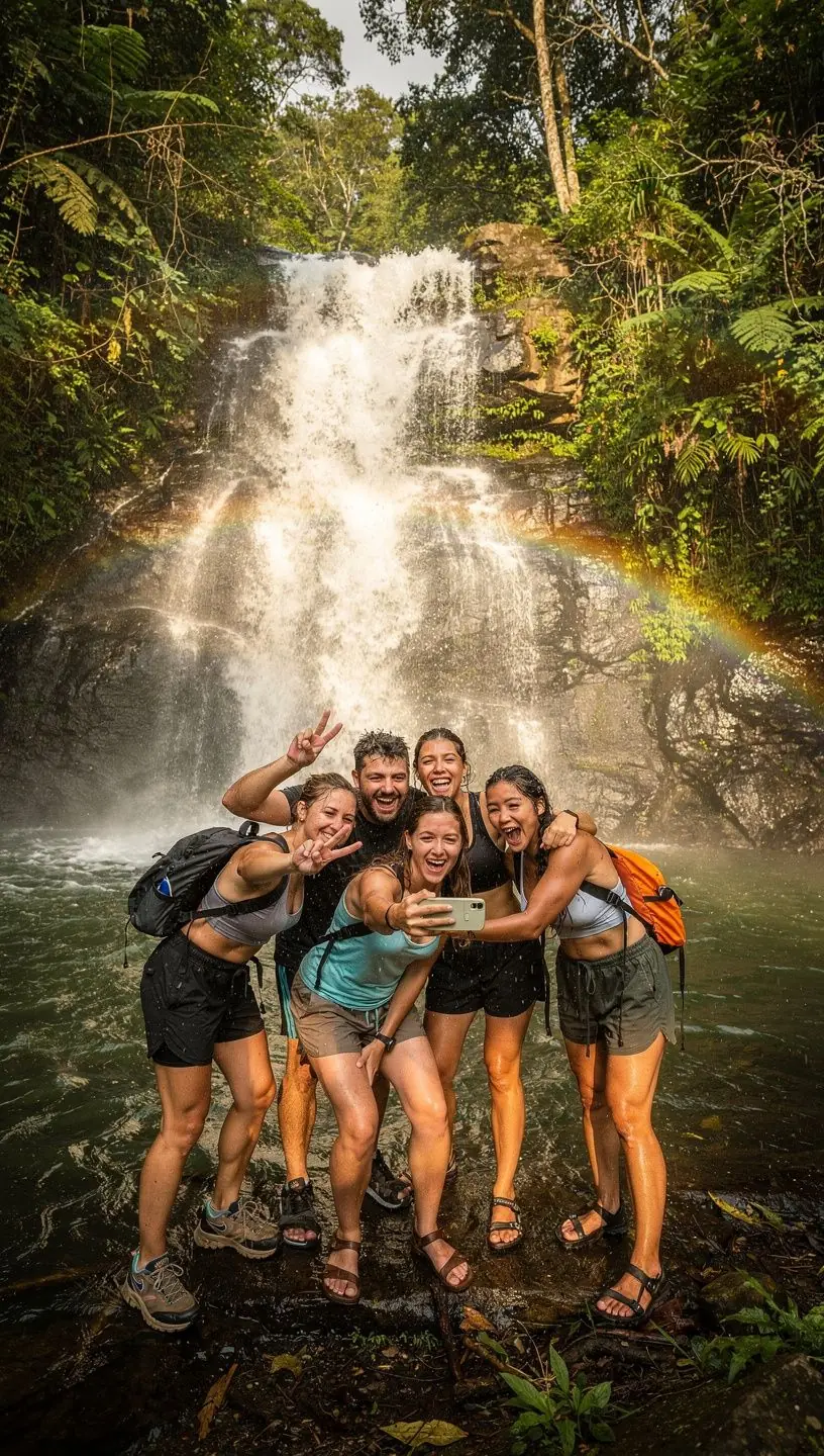 Горный пейзаж с яркими осенними листьями на Аппалачской тропе.